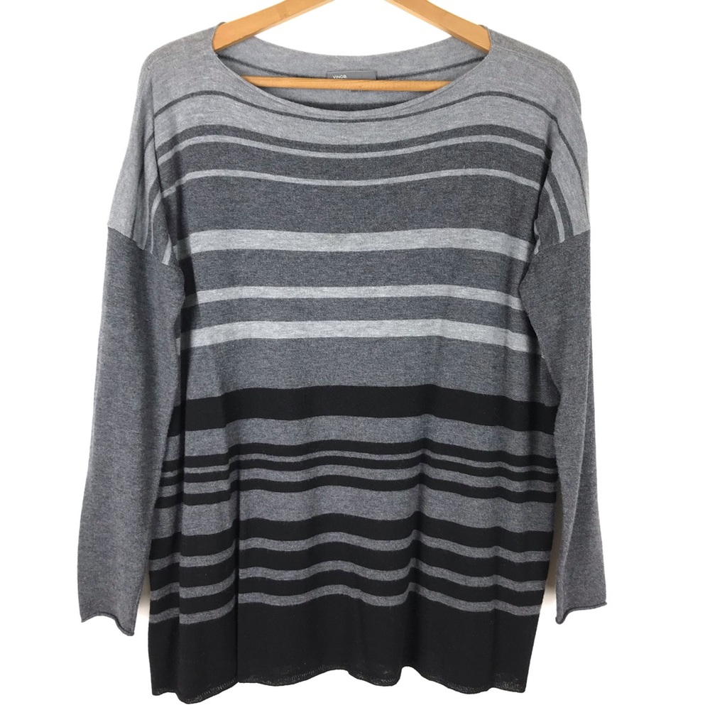 Vince. Merino Wool Striped Oversized Sweater Small